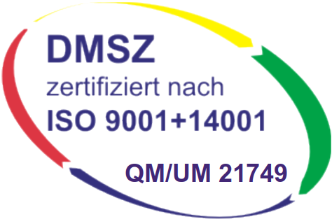 Wir sind Qualitätsmanagement-zertifiziert nach ISO 9001 und 14001 Zertifizierung